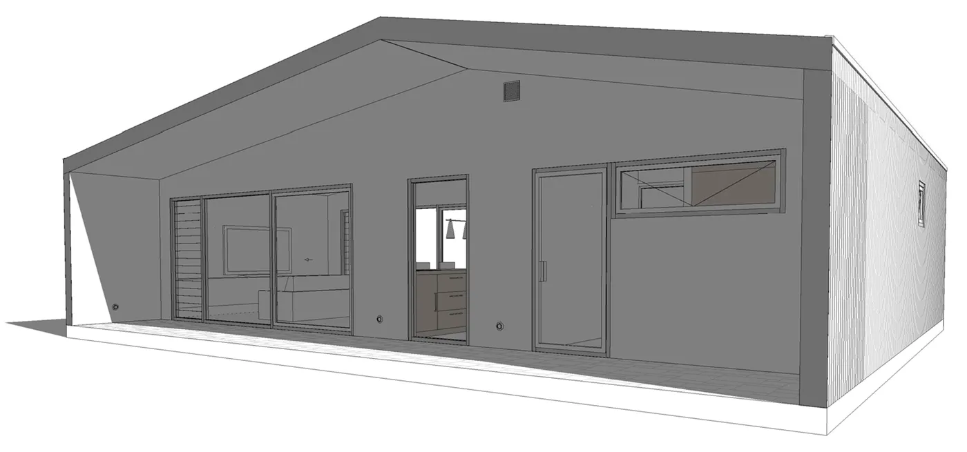 The Doris granny flat — compact two-bed with a flexible study
