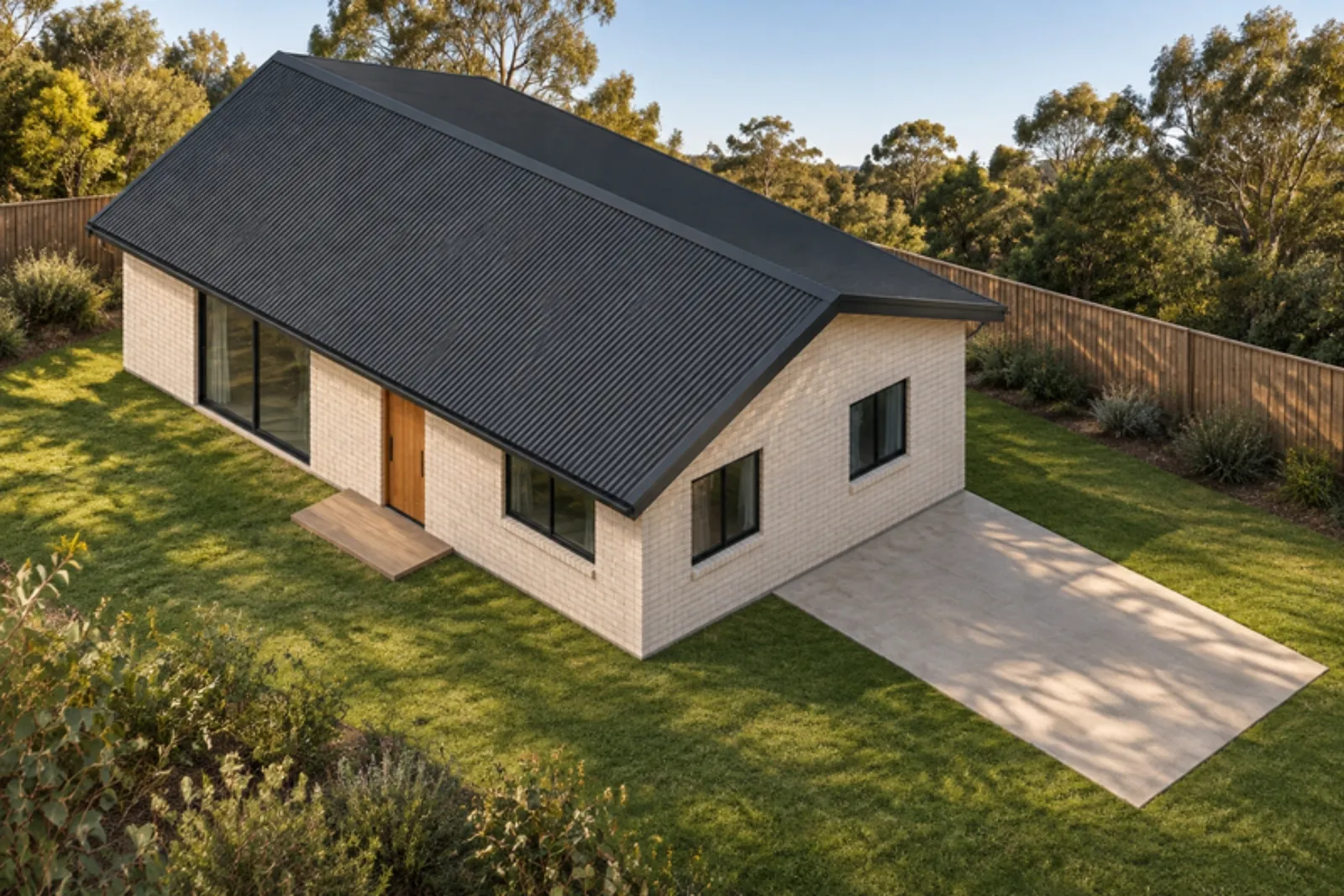 The Dot granny flat — Brick facade treatment
