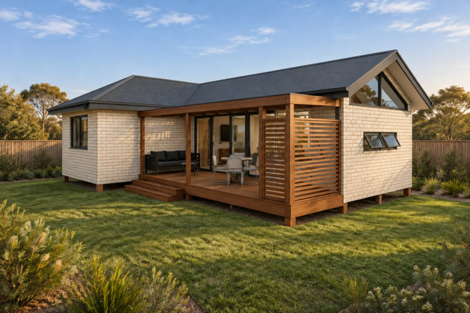 The Flo granny flat — Brick facade treatment