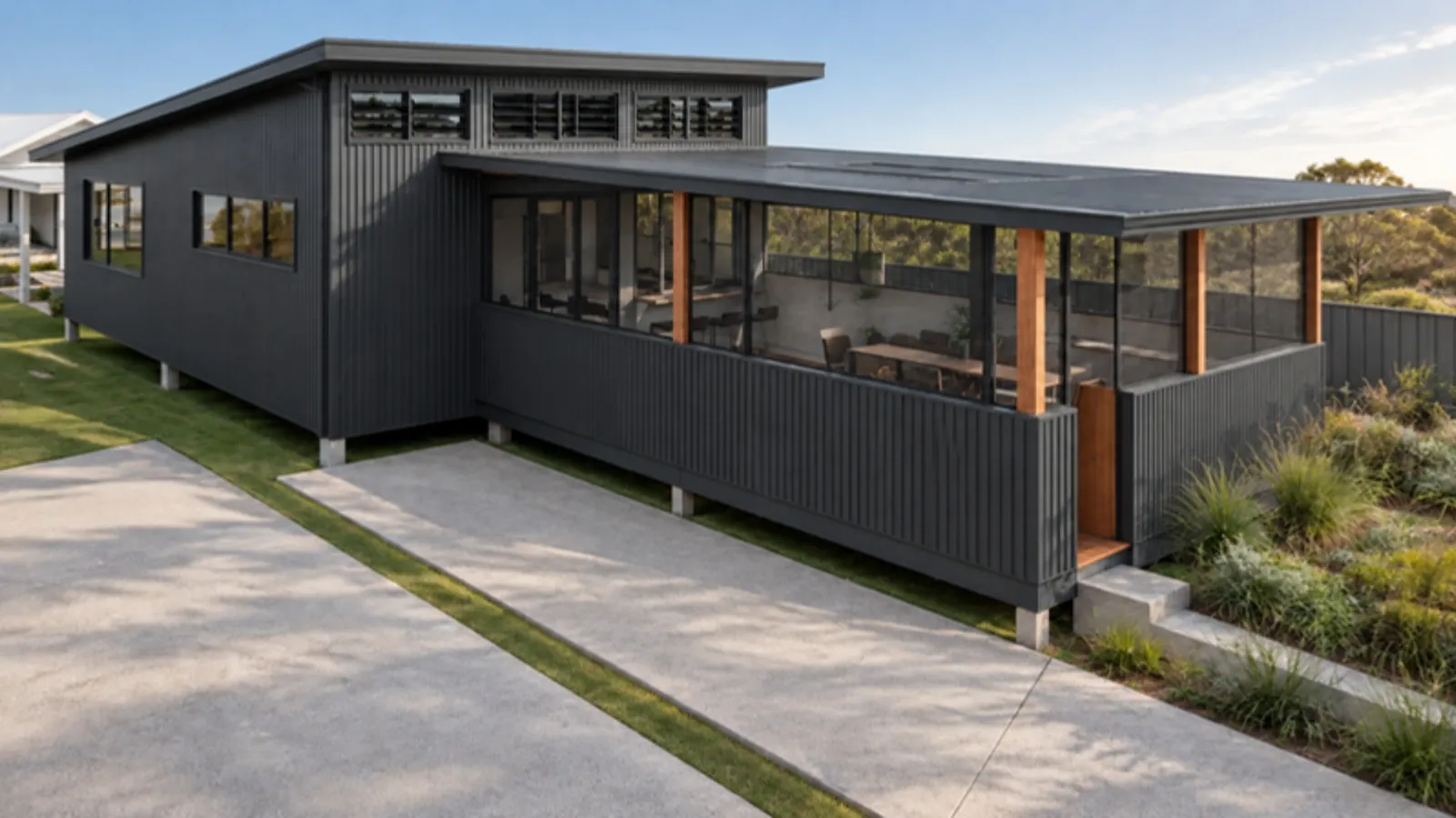 The Hazel granny flat — Monument facade treatment