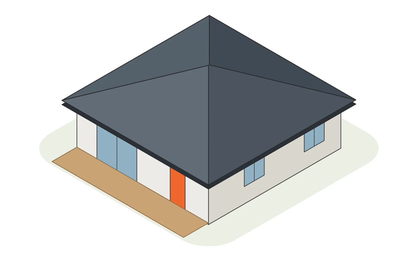 The Gladys — Essentials two-bedroom granny flat with a hipped roof and full-width verandah